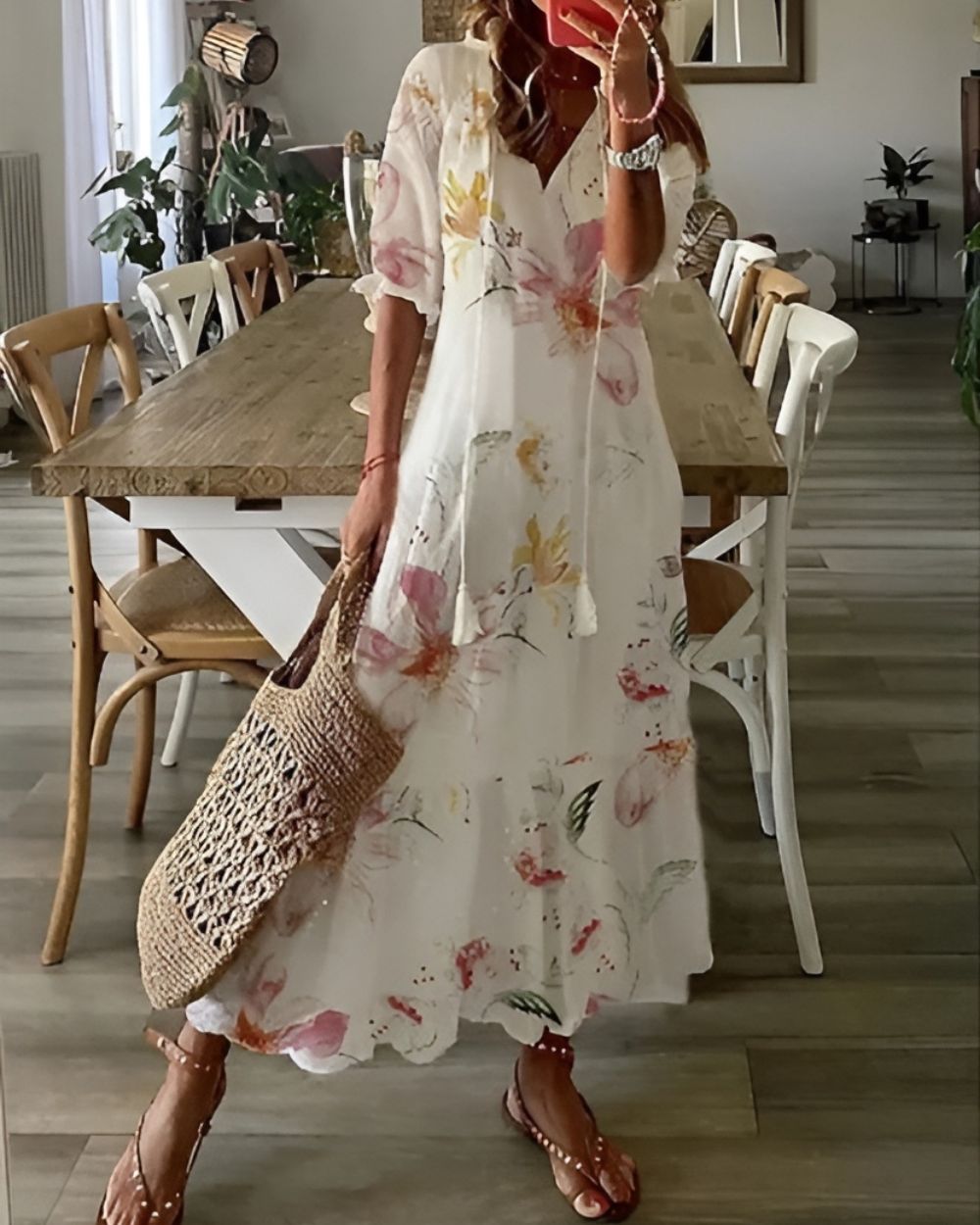Fiona | Maxi Summer Dress with Boho Print