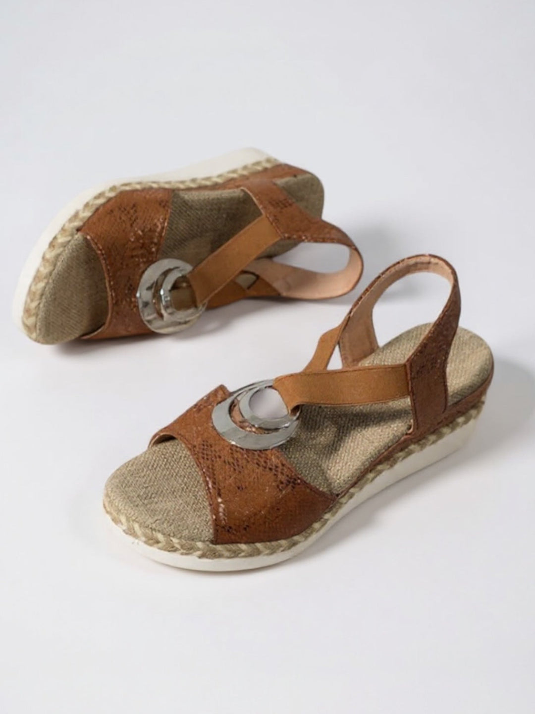 Women's Orthopedic Slingback Platform Sandals with Wide Strap