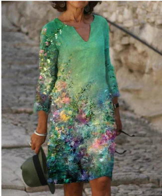 Hailey | Midi Summer Dress with Boho Print