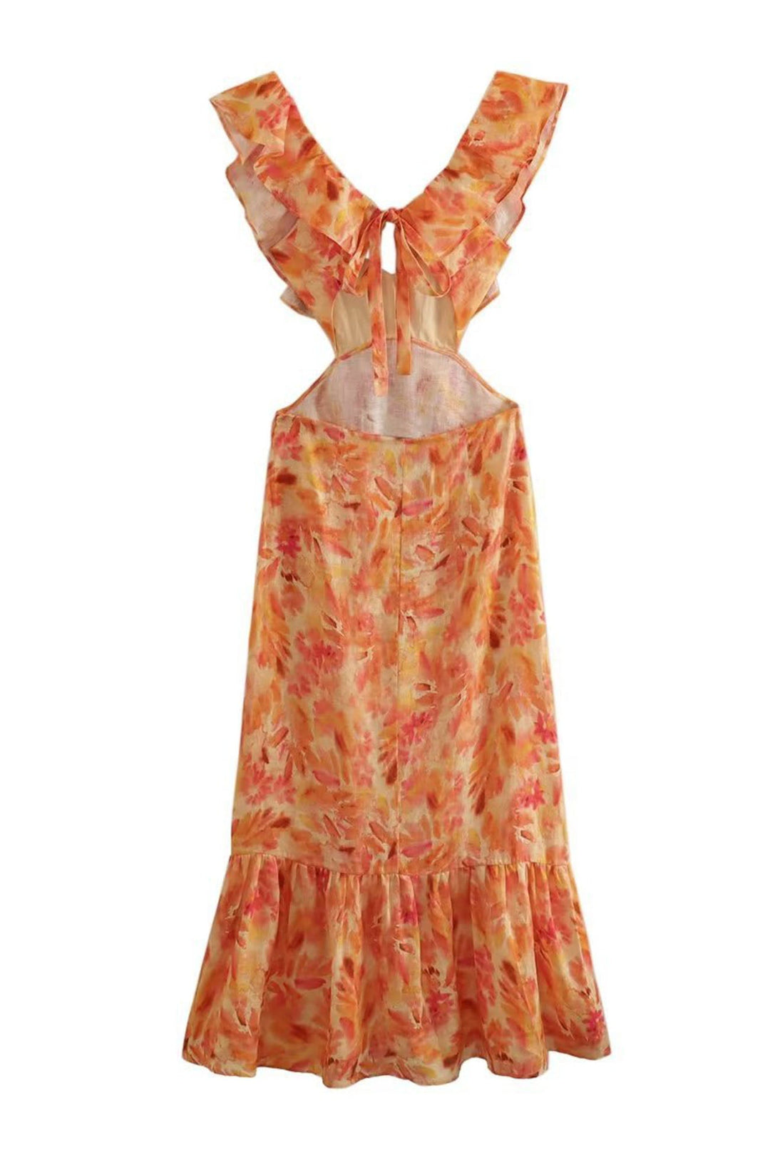 Mia | Maxi Summer Dress with Abstract Print and Ruffle Detail