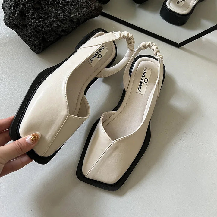 Women's Orthopedic Slingback Flats with Square Toe