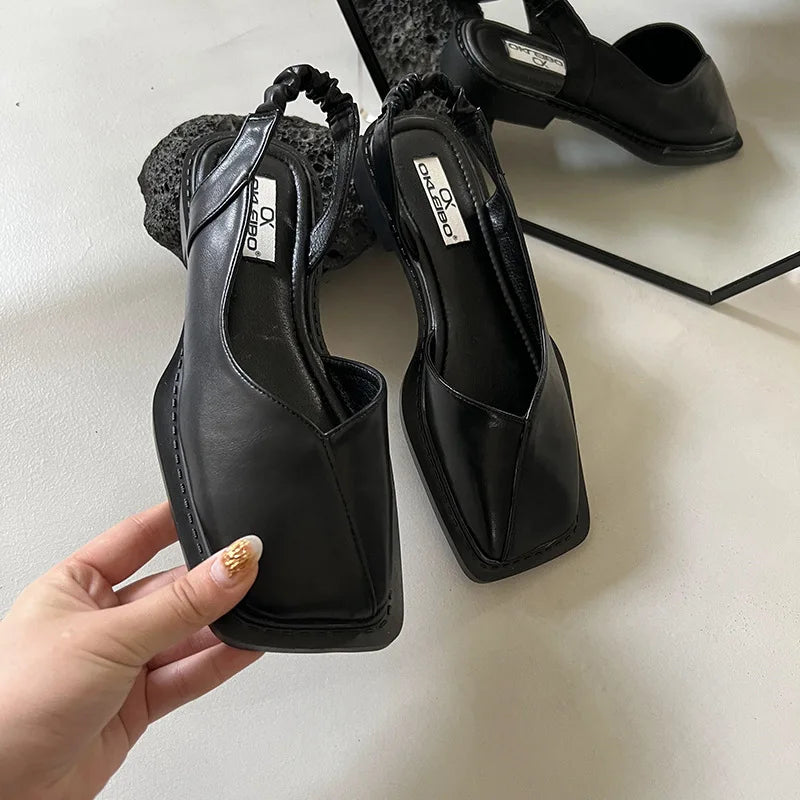 Women's Orthopedic Slingback Flats with Square Toe