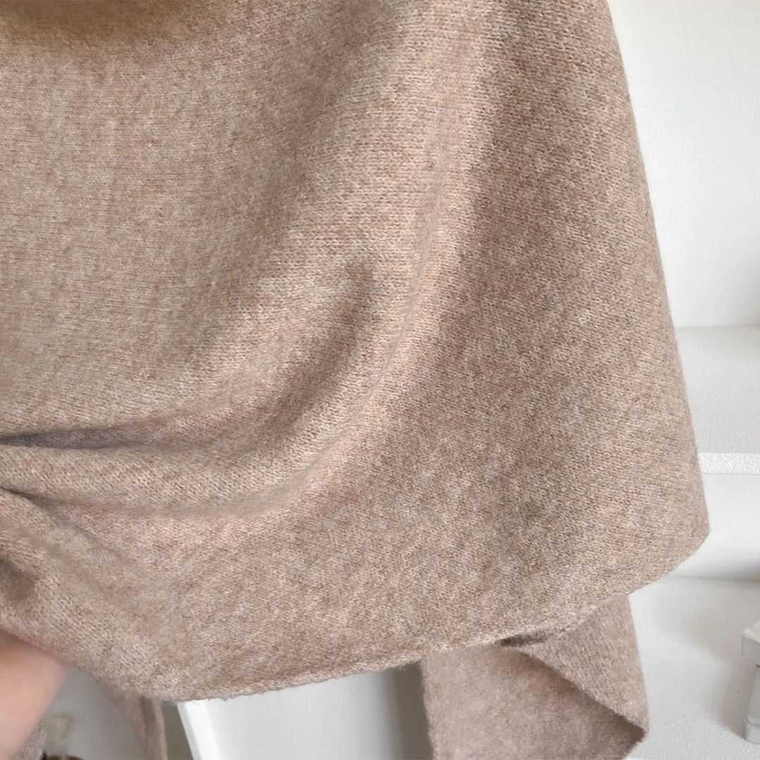 Women's Draped Wrap Poncho Shawl with Front Tie
