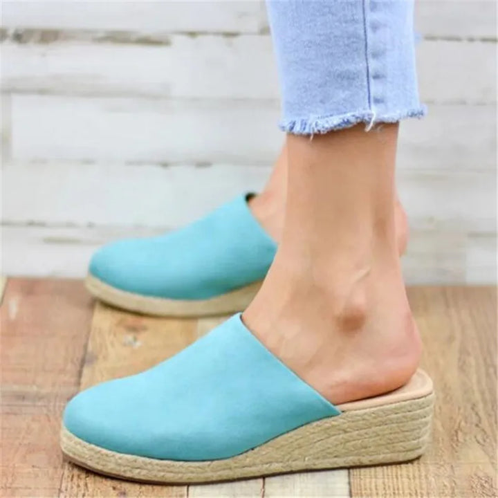 Women's Orthopedic Platform Mule Sandals with Closed Toe Design
