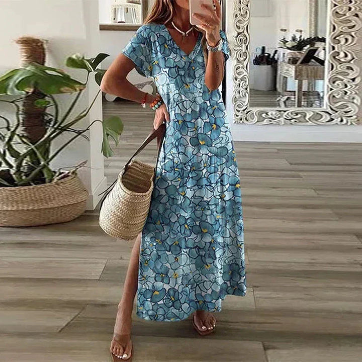 Lily | Boho Floral Maxi Dress V-Neck Casual