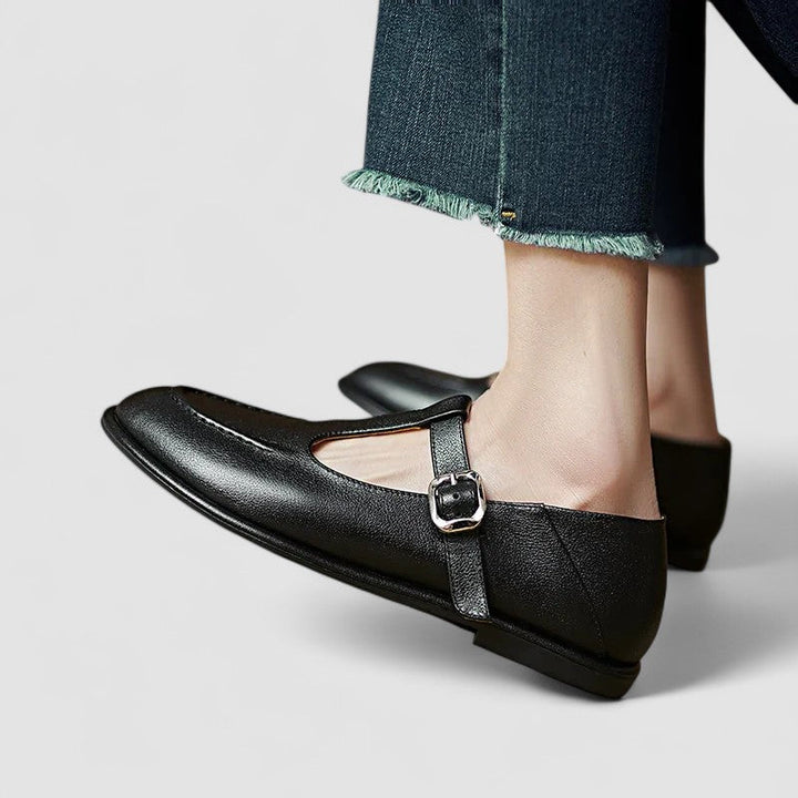 Women's Orthopedic T-Strap Mary Jane Flats with Round Toe