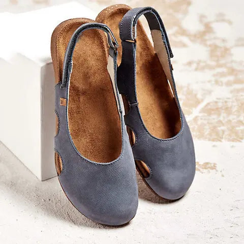 Women's Orthopedic Slingback Flats with Cut-Out Detail