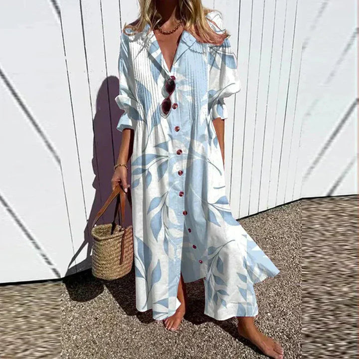 Margaret | Maxi Summer Dress with Abstract Print and 3/4 Sleeves
