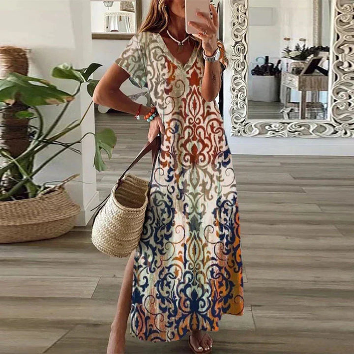Lily | Boho Floral Maxi Dress V-Neck Casual