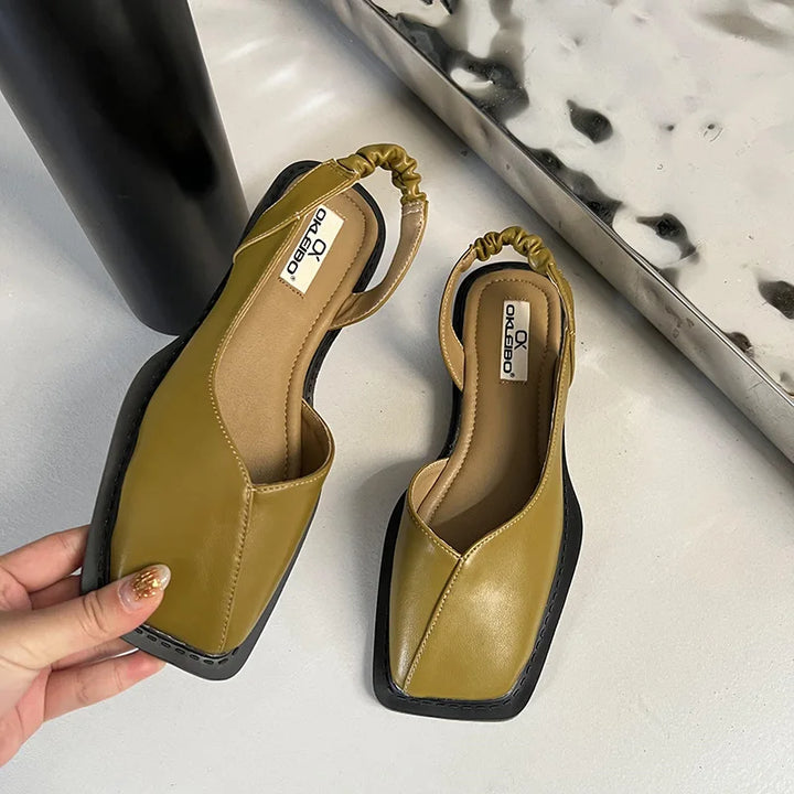 Women's Orthopedic Slingback Flats with Square Toe