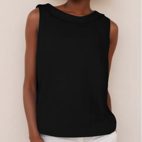 Kit | Sleeveless Top with Round Neckline and Relaxed Fit