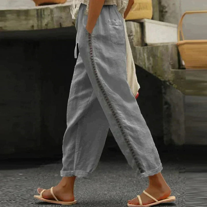 Abby | Womens Trousers High Waist Striped
