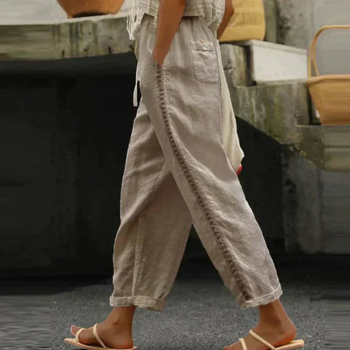 Abby | Womens Trousers High Waist Striped