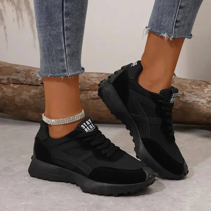 Women's Orthopedic Platform Sneakers with Contrast Panel Upper