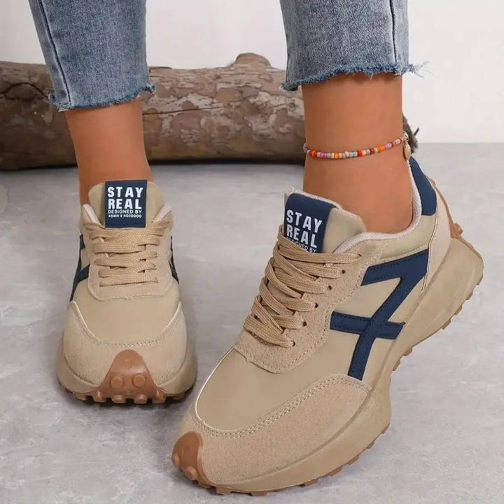Women's Orthopedic Platform Sneakers with Contrast Panel Upper