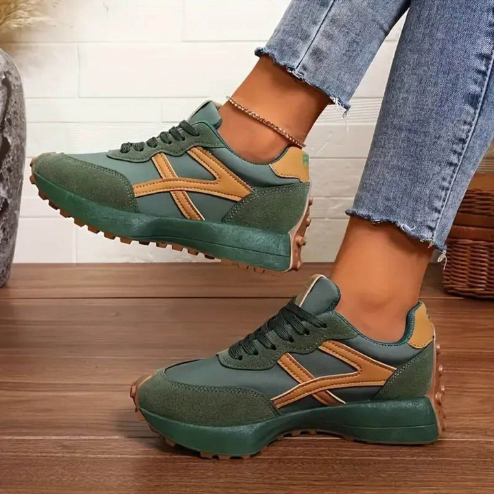 Women's Orthopedic Platform Sneakers with Contrast Panel Upper