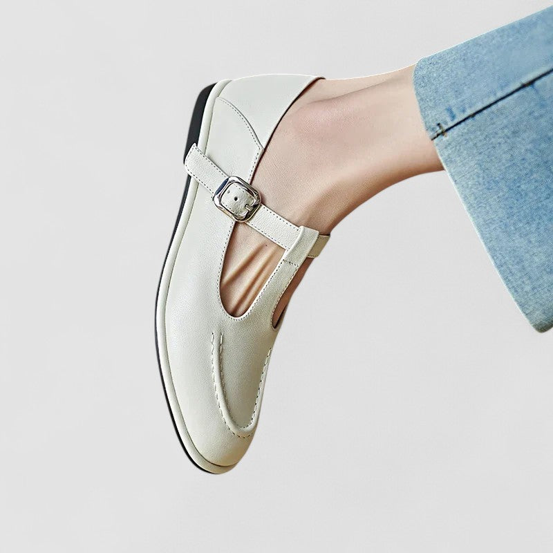 Women's Orthopedic T-Strap Mary Jane Flats with Round Toe
