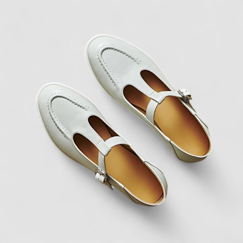 Women's Orthopedic T-Strap Mary Jane Flats with Round Toe