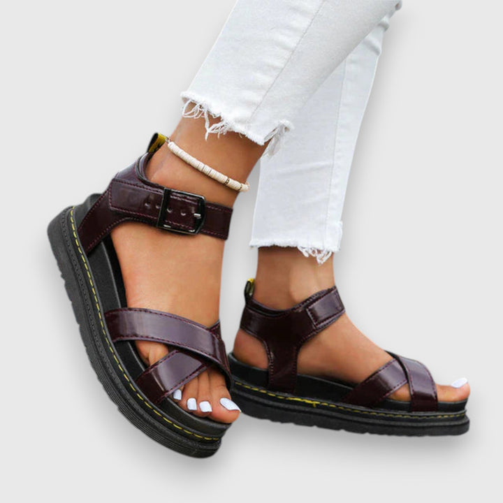 Women's Orthopedic Chunky Platform Sandals with Ankle Strap