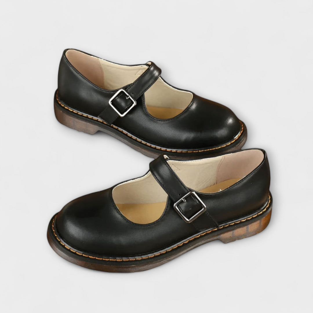 Women's Orthopedic Mary Jane Flats with Side Buckle Strap