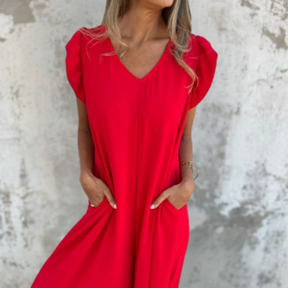 Lea | Jumpsuit with Leopard Print and V-Neck