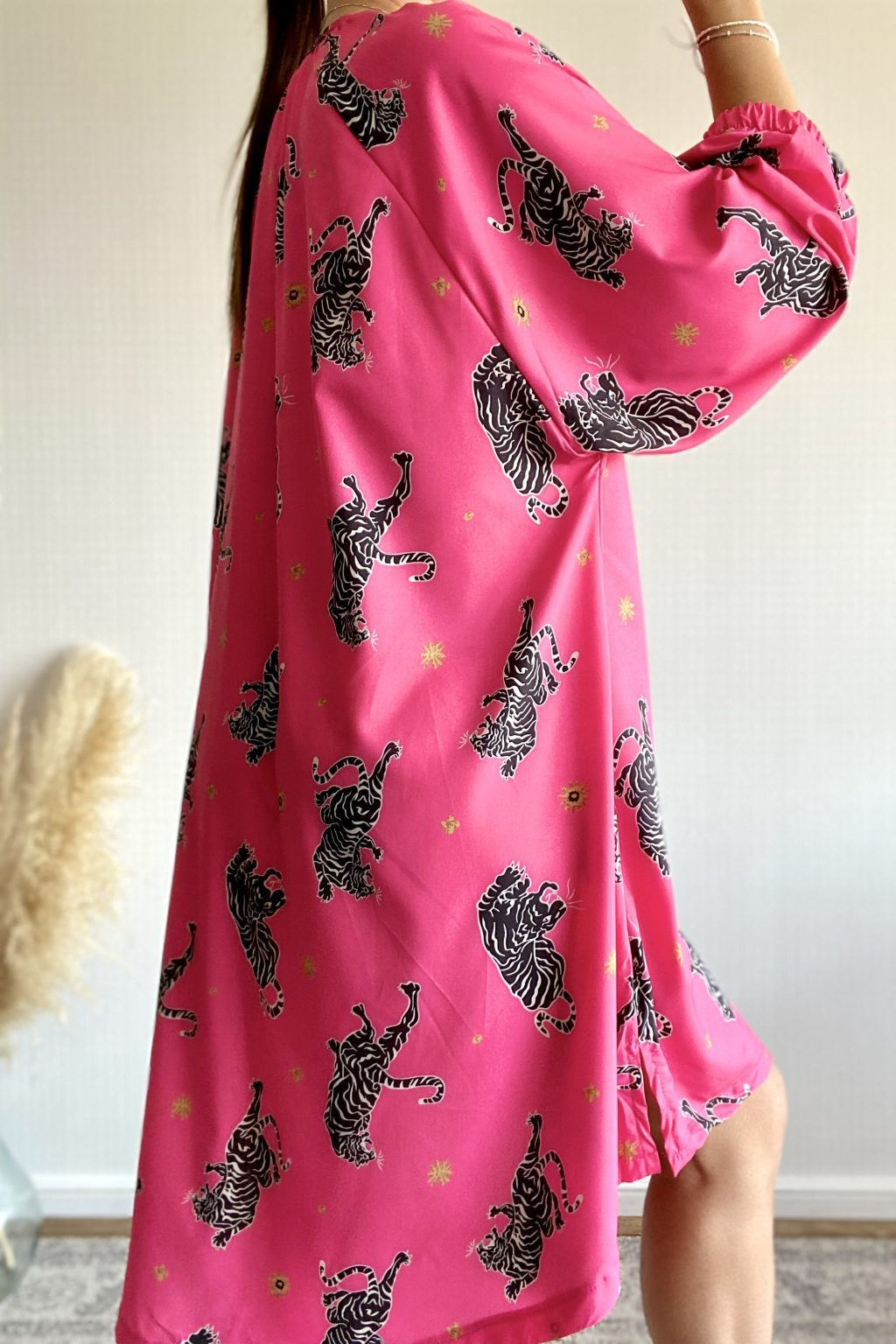 Selene | Midi Summer Dress with Boho Print and V-Neck