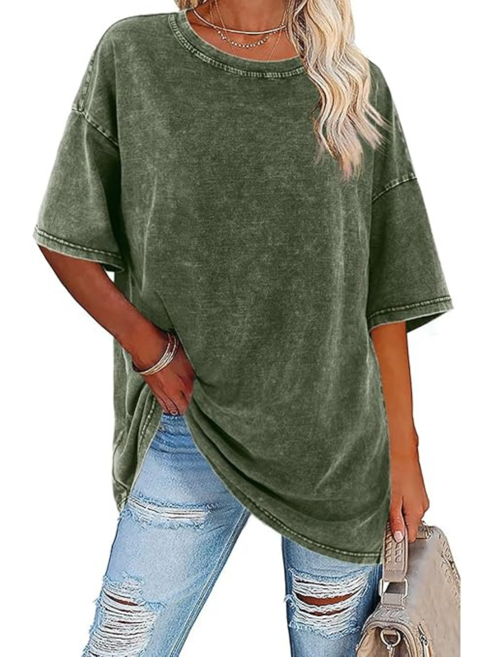 Women's Oversized T-Shirt with Washed Finish