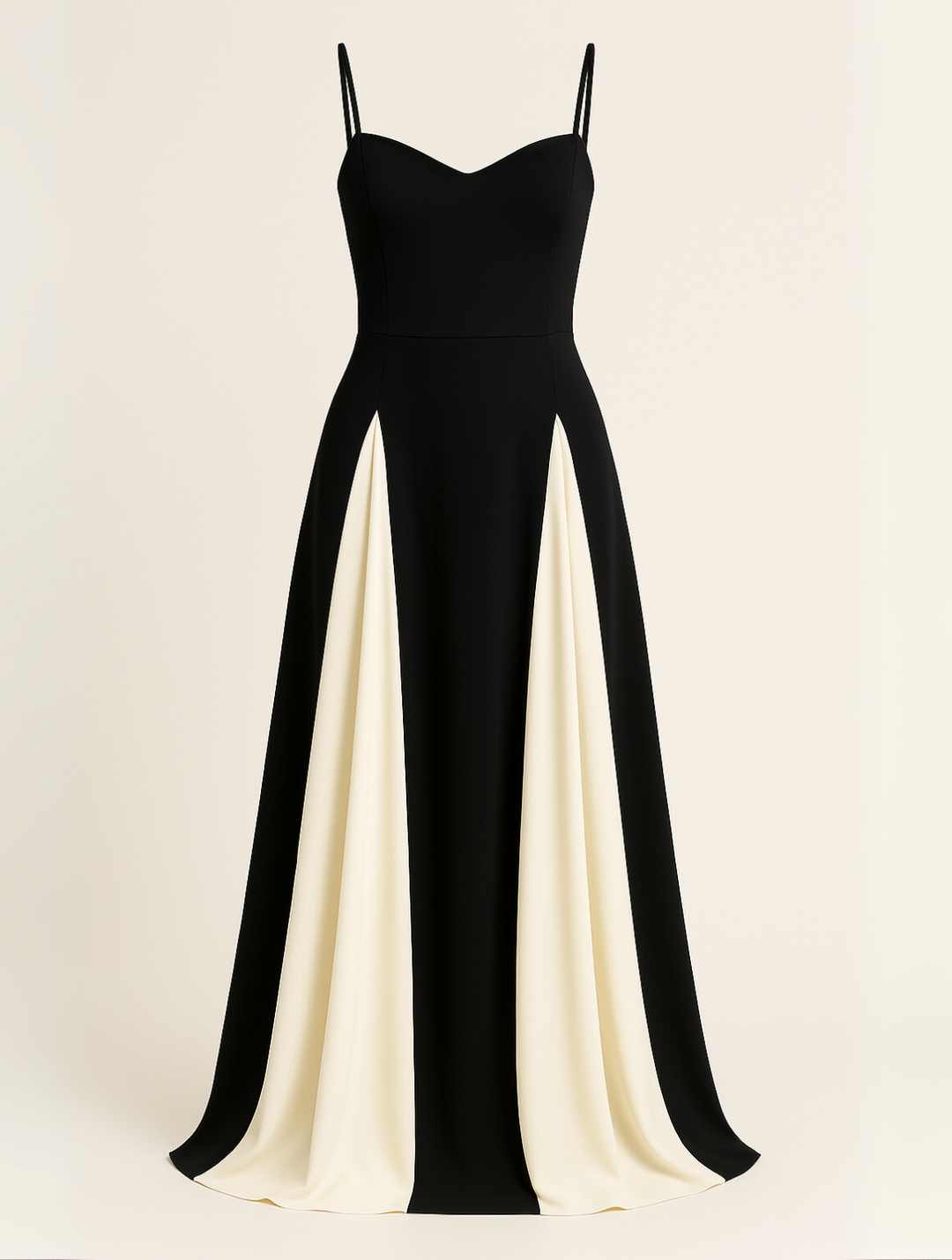 Elise | Maxi Wedding Guest Dress with Sweetheart Neckline and Color Block