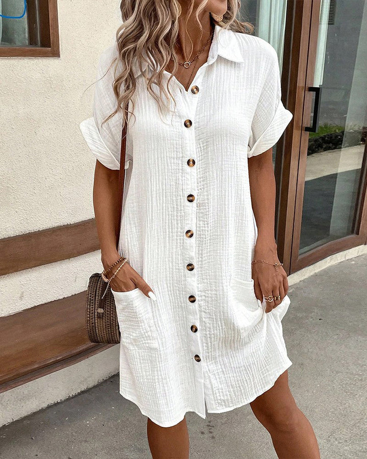 Brooklyn | Midi Shirt Dress with Front Pockets