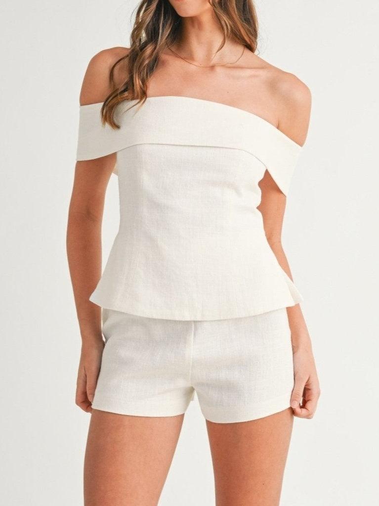 Bea | Co-ord Set with Off Shoulder Top and Shorts
