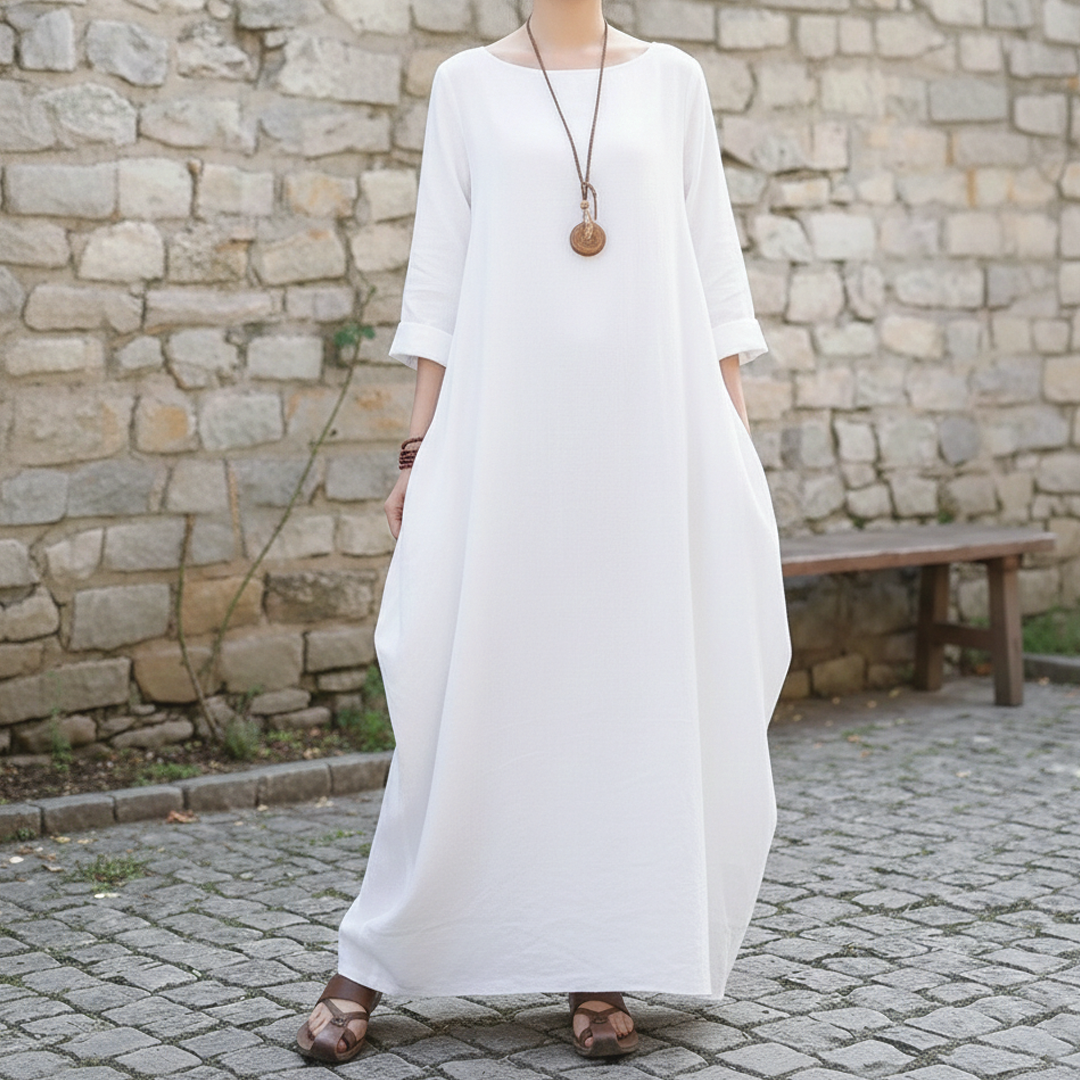 Amanda | Maxi Summer Dress with Loose Fit and Long Sleeves