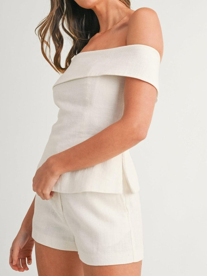 Bea | Co-ord Set with Off Shoulder Top and Shorts