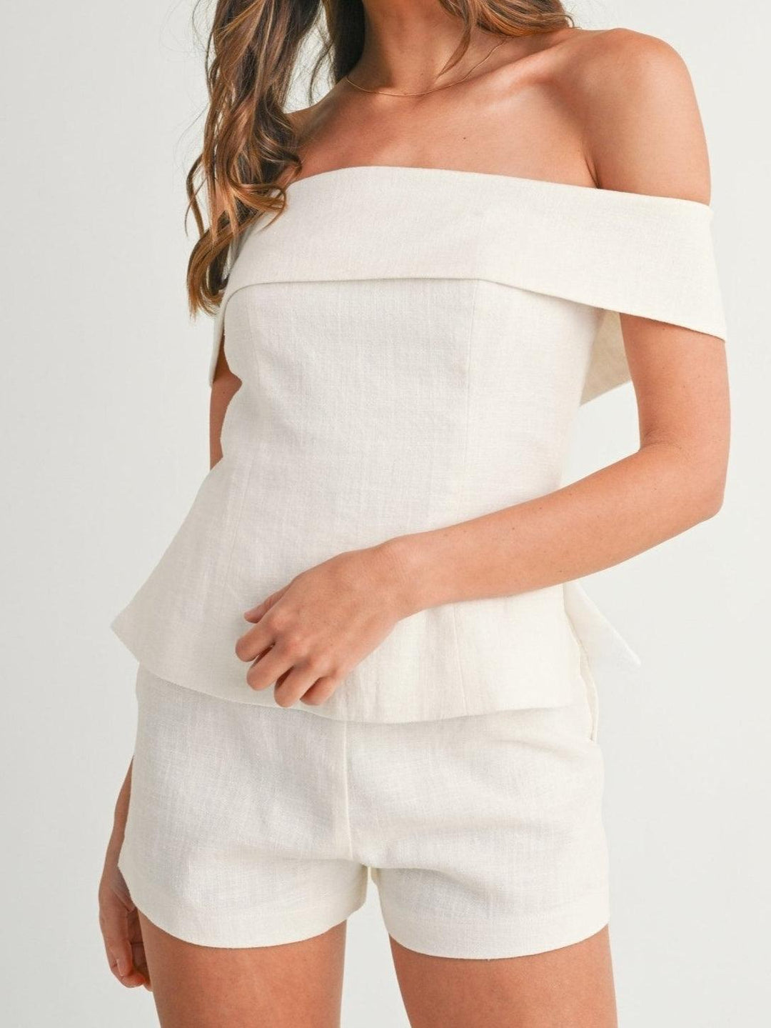 Bea | Co-ord Set with Off Shoulder Top and Shorts