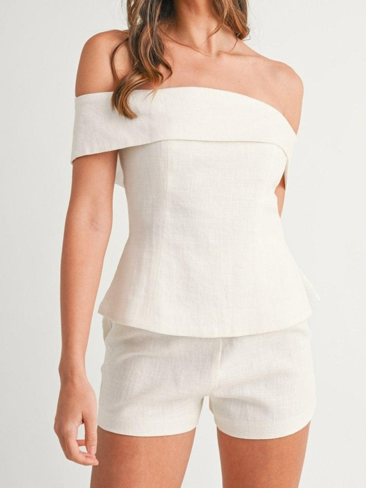 Bea | Co-ord Set with Off Shoulder Top and Shorts