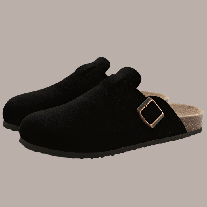 Women's Orthopedic Closed Toe Clogs with Buckle Strap Open Back