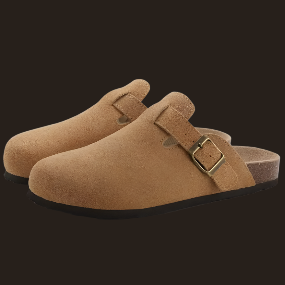 Women's Orthopedic Closed Toe Clogs with Buckle Strap Open Back
