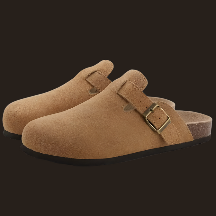 Women's Orthopedic Closed Toe Clogs with Buckle Strap Open Back