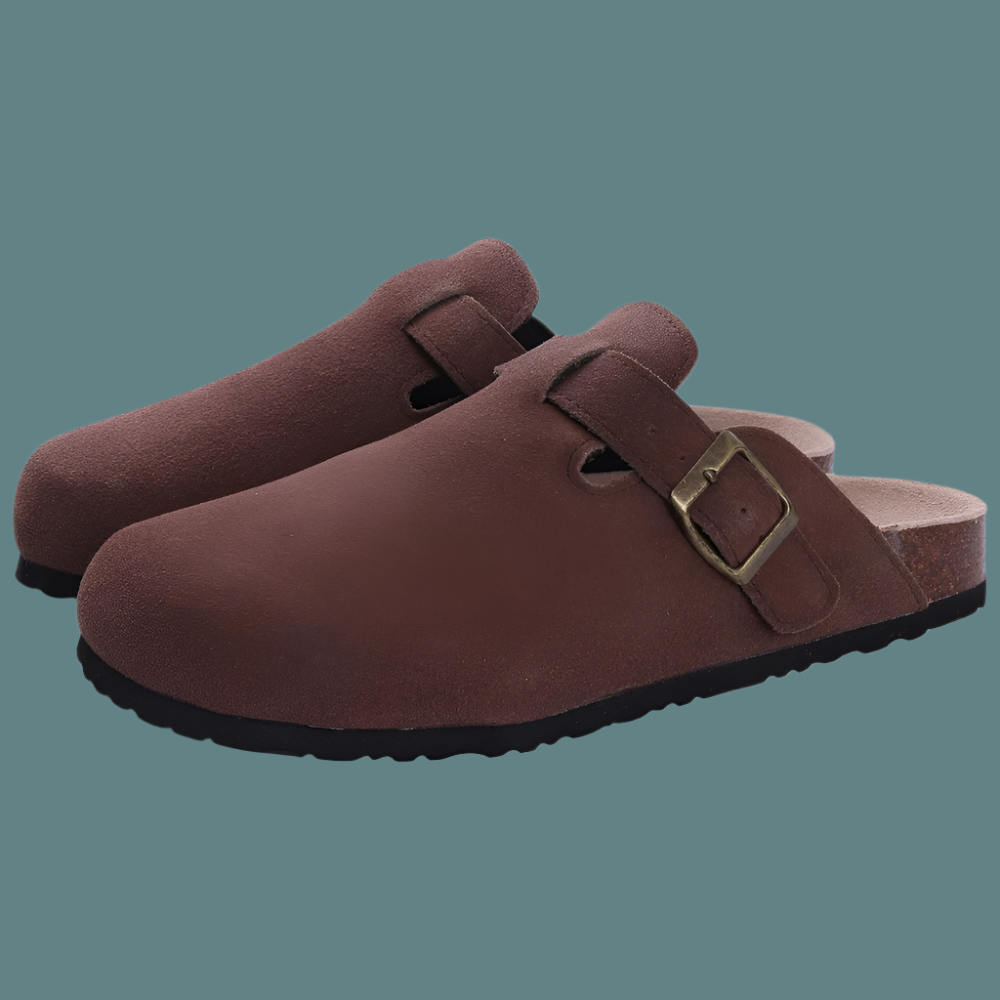 Women's Orthopedic Closed Toe Clogs with Buckle Strap Open Back