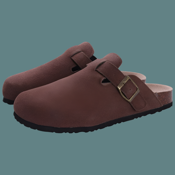 Women's Orthopedic Closed Toe Clogs with Buckle Strap Open Back