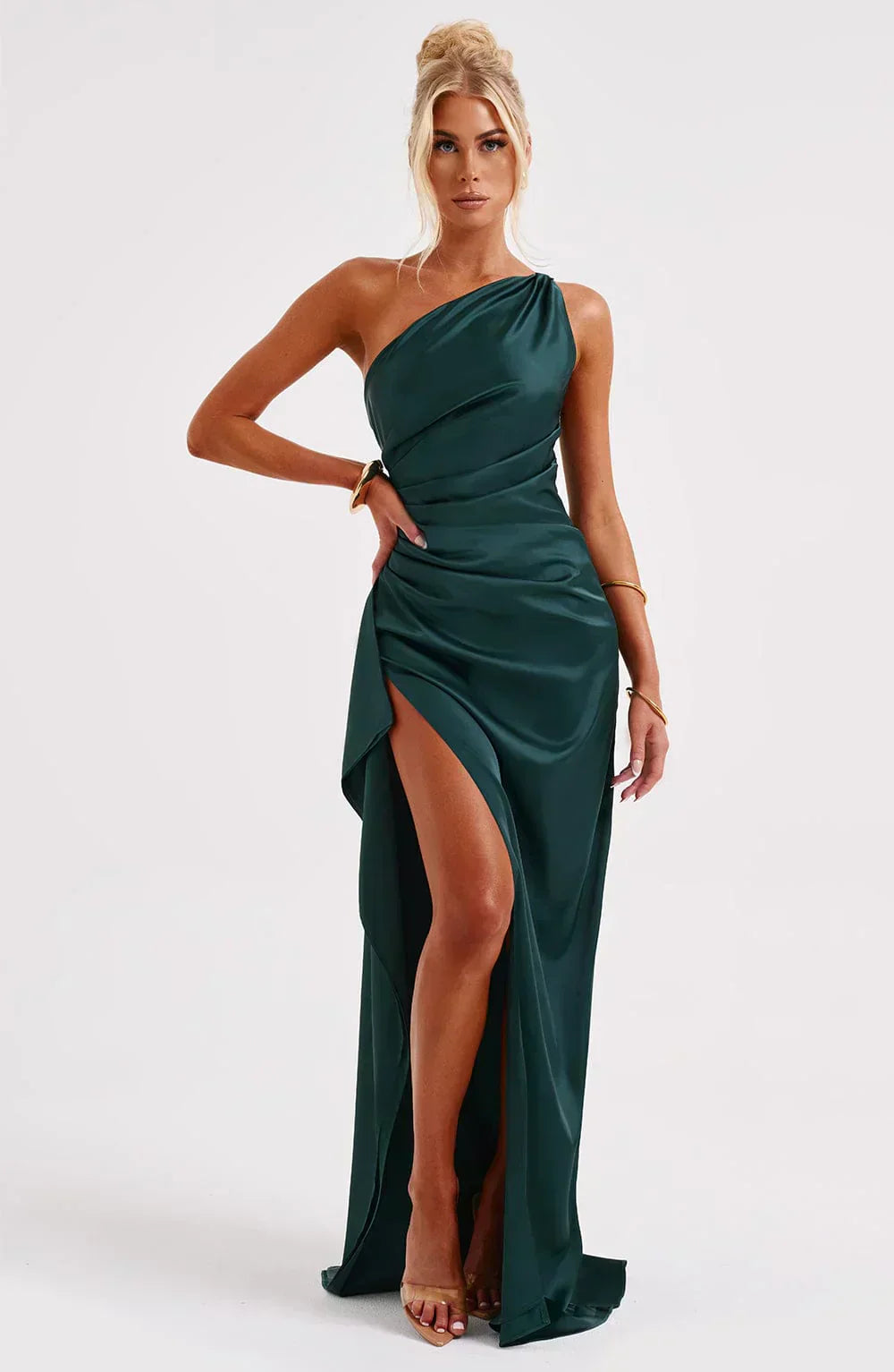 Dakota | Maxi Wedding Guest Dress with One Shoulder and Side Slit