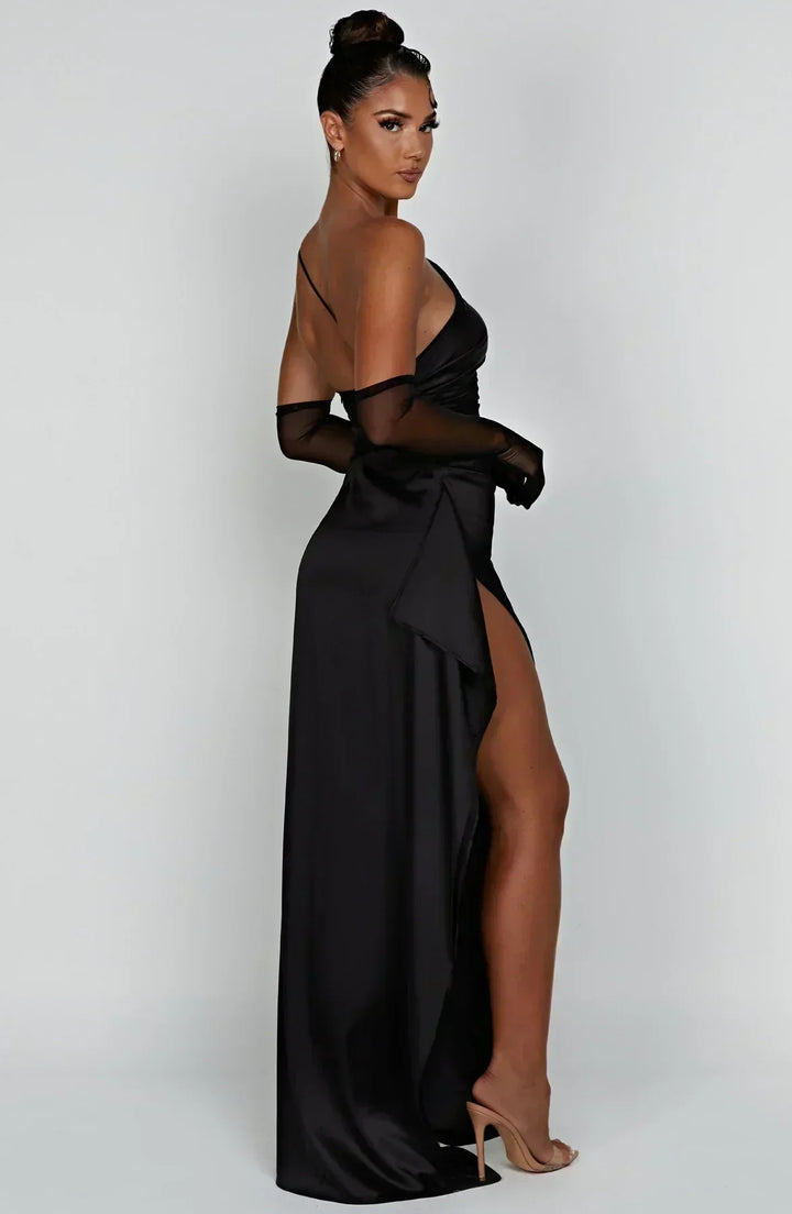 Dakota | Maxi Wedding Guest Dress with One Shoulder and Side Slit