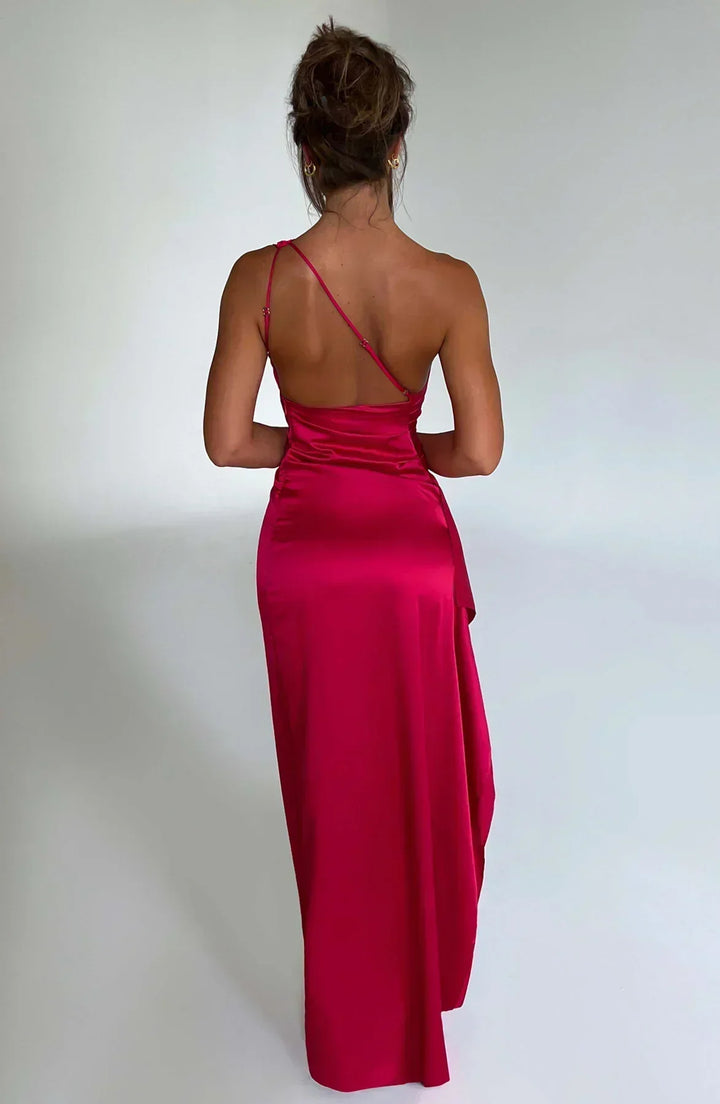 Dakota | Maxi Wedding Guest Dress with One Shoulder and Side Slit