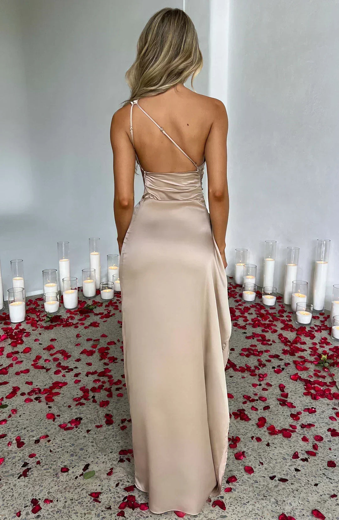 Dakota | Maxi Wedding Guest Dress with One Shoulder and Side Slit