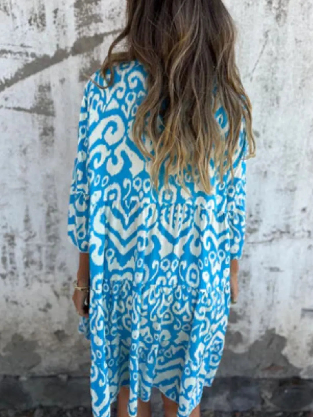 Bella | Mini Summer Dress with Boho Print and V-Neck