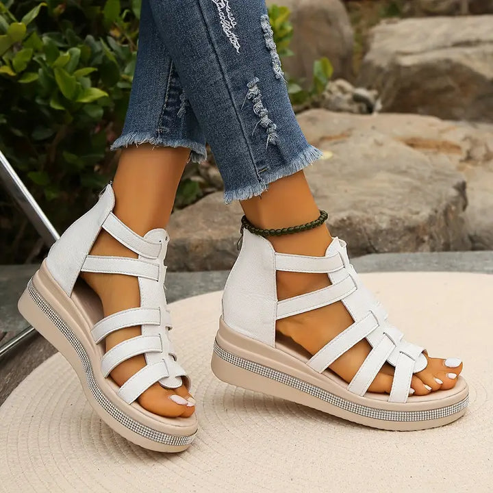 Women's Orthopedic Gladiator Platform Sandals with Multi Strap
