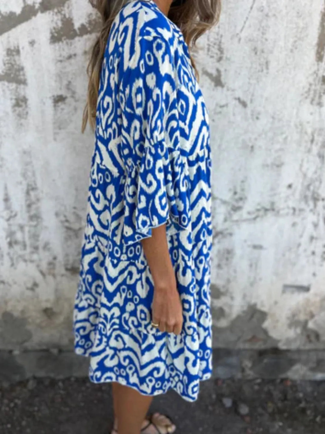 Bella | Mini Summer Dress with Boho Print and V-Neck