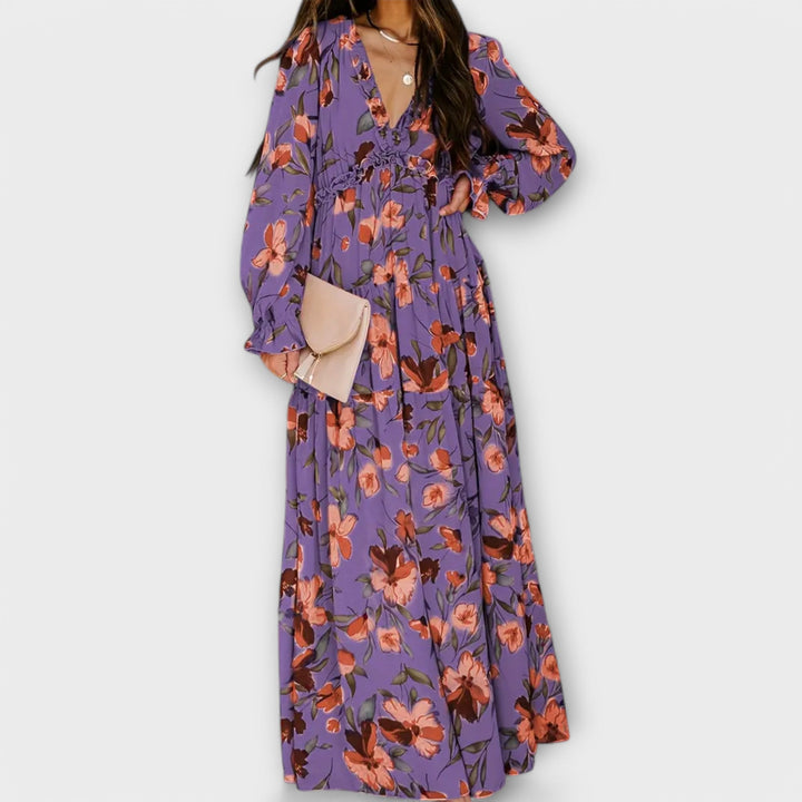 Eve | Maxi Dress with Floral Print and Long Sleeves