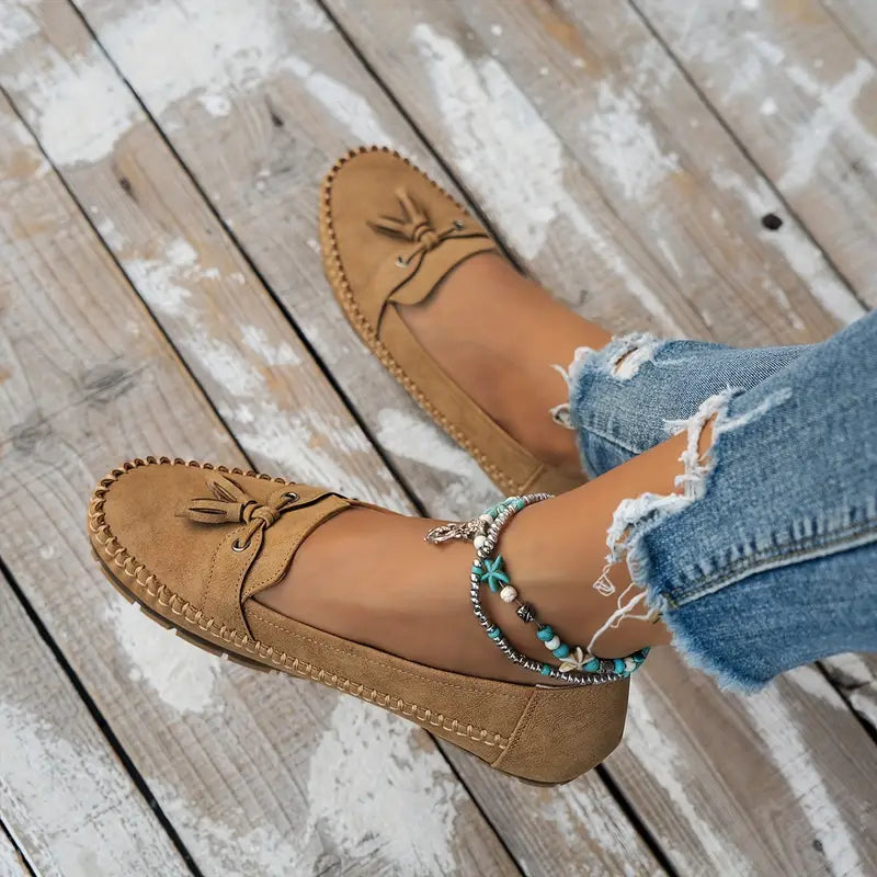 Women's Orthopedic Moccasin Loafers with Tassel