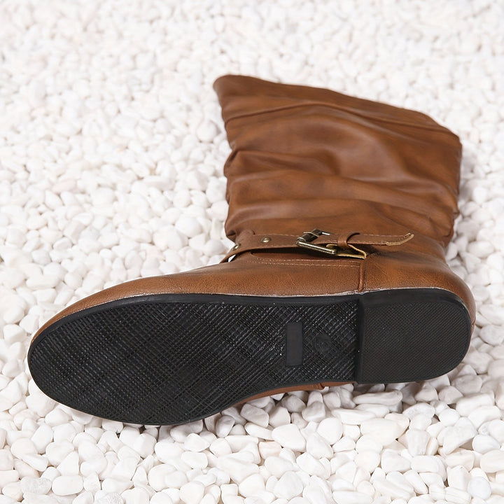 Women's Orthopedic Knee High Slouch Boots with Flat Heel