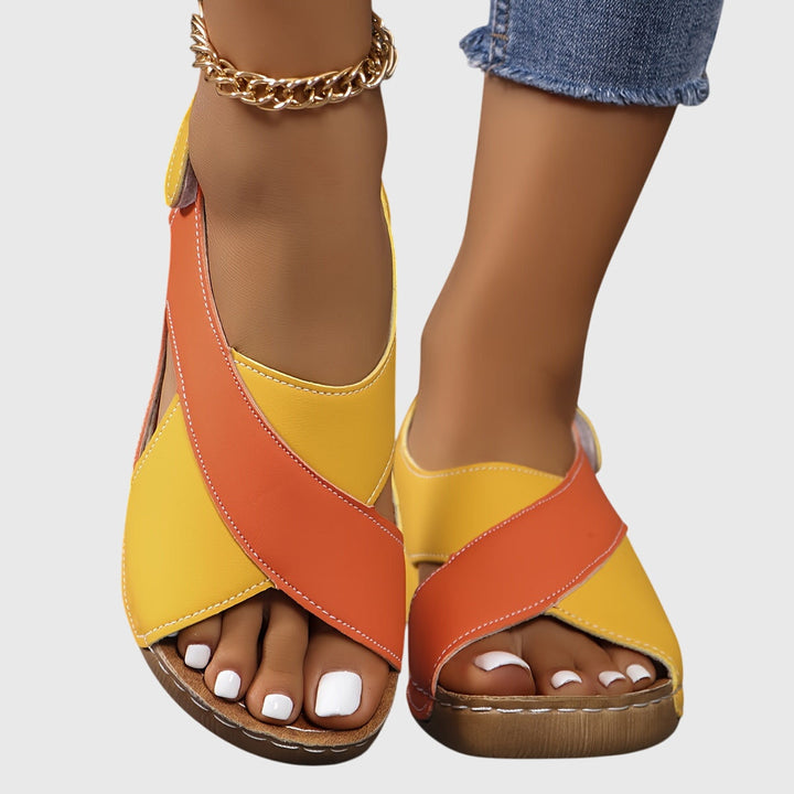 Ainsley | Orthopedic Wedge Sandal with Cutout Detail